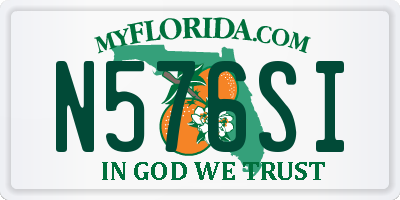 FL license plate N576SI