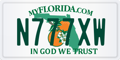 FL license plate N777XW