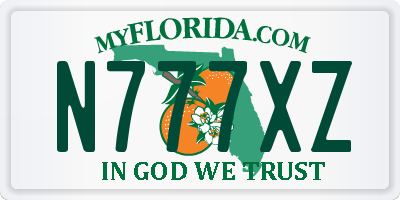 FL license plate N777XZ