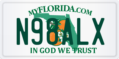 FL license plate N98ALX