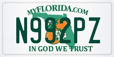 FL license plate N992PZ