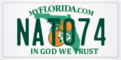 FL license plate NAT074