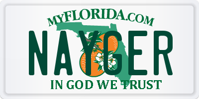 FL license plate NAYGER