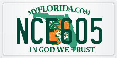 FL license plate NCE605