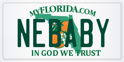 FL license plate NEBABY