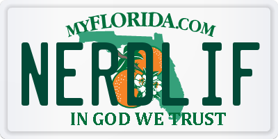 FL license plate NERDLIF