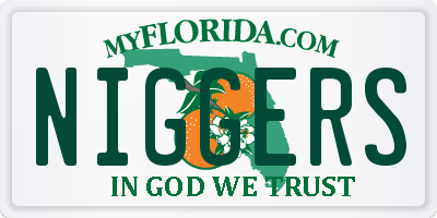 FL license plate NIGGERS