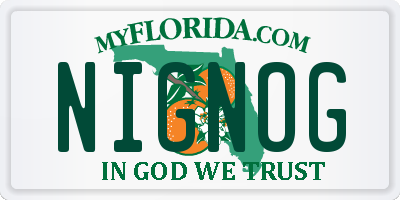 FL license plate NIGNOG