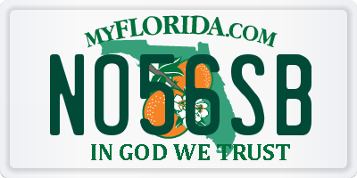 FL license plate NO56SB