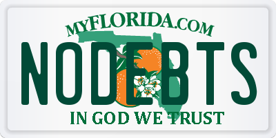 FL license plate NODEBTS