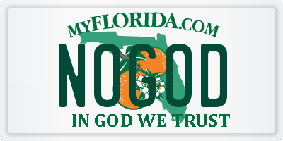 FL license plate NOGOD