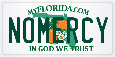 FL license plate NOMERCY