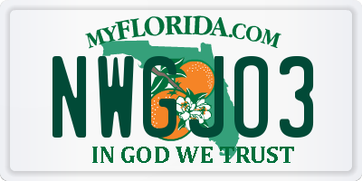 FL license plate NWGJO3