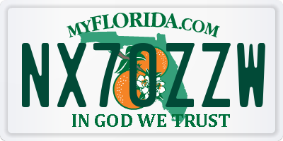 FL license plate NX70ZZW