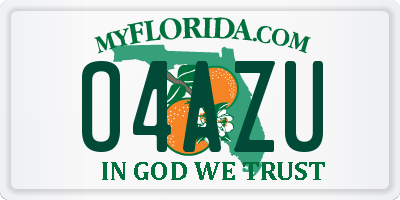 FL license plate O4AZU