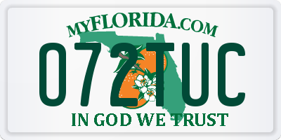 FL license plate O72TUC