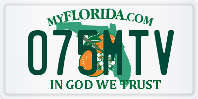 FL license plate O75MTV