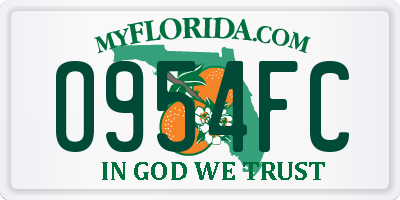 FL license plate O954FC