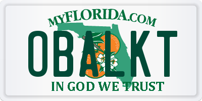 FL license plate OBALKT