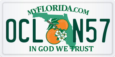 FL license plate OCLN57