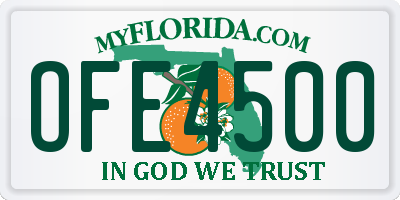 FL license plate OFE4500