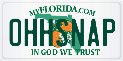 FL license plate OHHSNAP