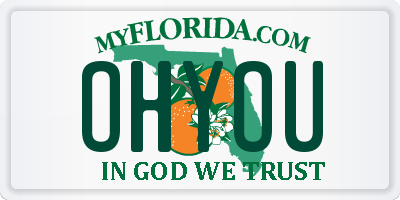 FL license plate OHYOU