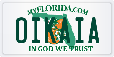 FL license plate OIKAIA