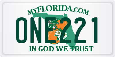 FL license plate ONE221