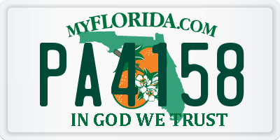 FL license plate PA4158