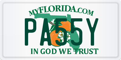 FL license plate PA55Y