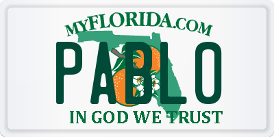 FL license plate PABL0