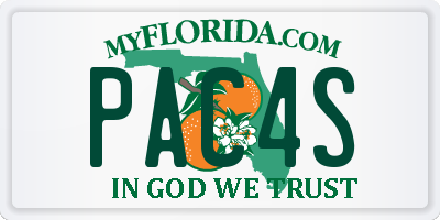 FL license plate PAC4S