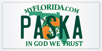 FL license plate PASKA