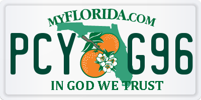 FL license plate PCYG96