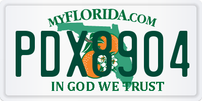 FL license plate PDX8904