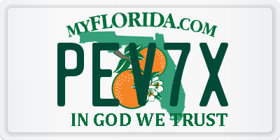 FL license plate PEV7X