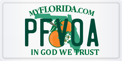 FL license plate PFV0A