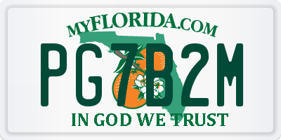 FL license plate PG7B2M