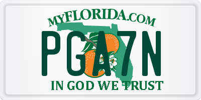 FL license plate PGA7N