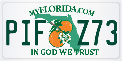 FL license plate PIFZ73