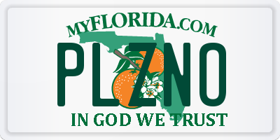 FL license plate PLZNO