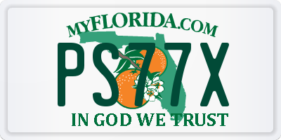 FL license plate PS77X