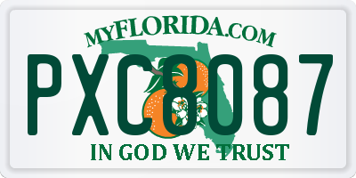 FL license plate PXC8087