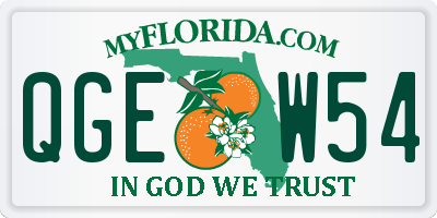 FL license plate QGEW54