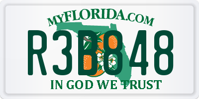 FL license plate R3B848