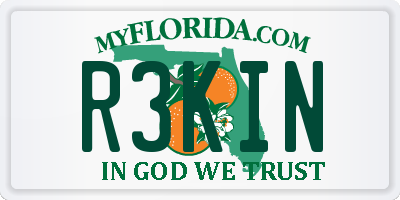 FL license plate R3KIN