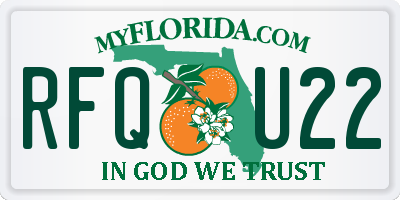 FL license plate RFQU22