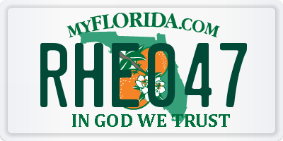 FL license plate RHE047