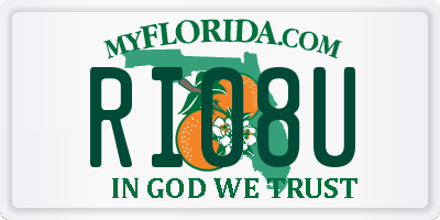 FL license plate RI08U